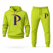 Men's Pepperdine Hoodie Joggers Set - Lime Green digital placement mockup