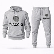 Men's Piaggio Hoodie Joggers Set - Grey digital placement mockup