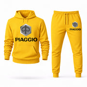 Men's Piaggio Hoodie Joggers Set - Yellow digital placement mockup