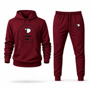 Men's Pink Floyd Hoodie Joggers Set - Burgundy digital placement mockup