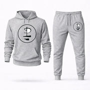 Men's Pink Floyd Hoodie Joggers Set - Grey digital placement mockup