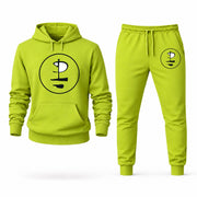 Men's Pink Floyd Hoodie Joggers Set - Lime Green digital placement mockup