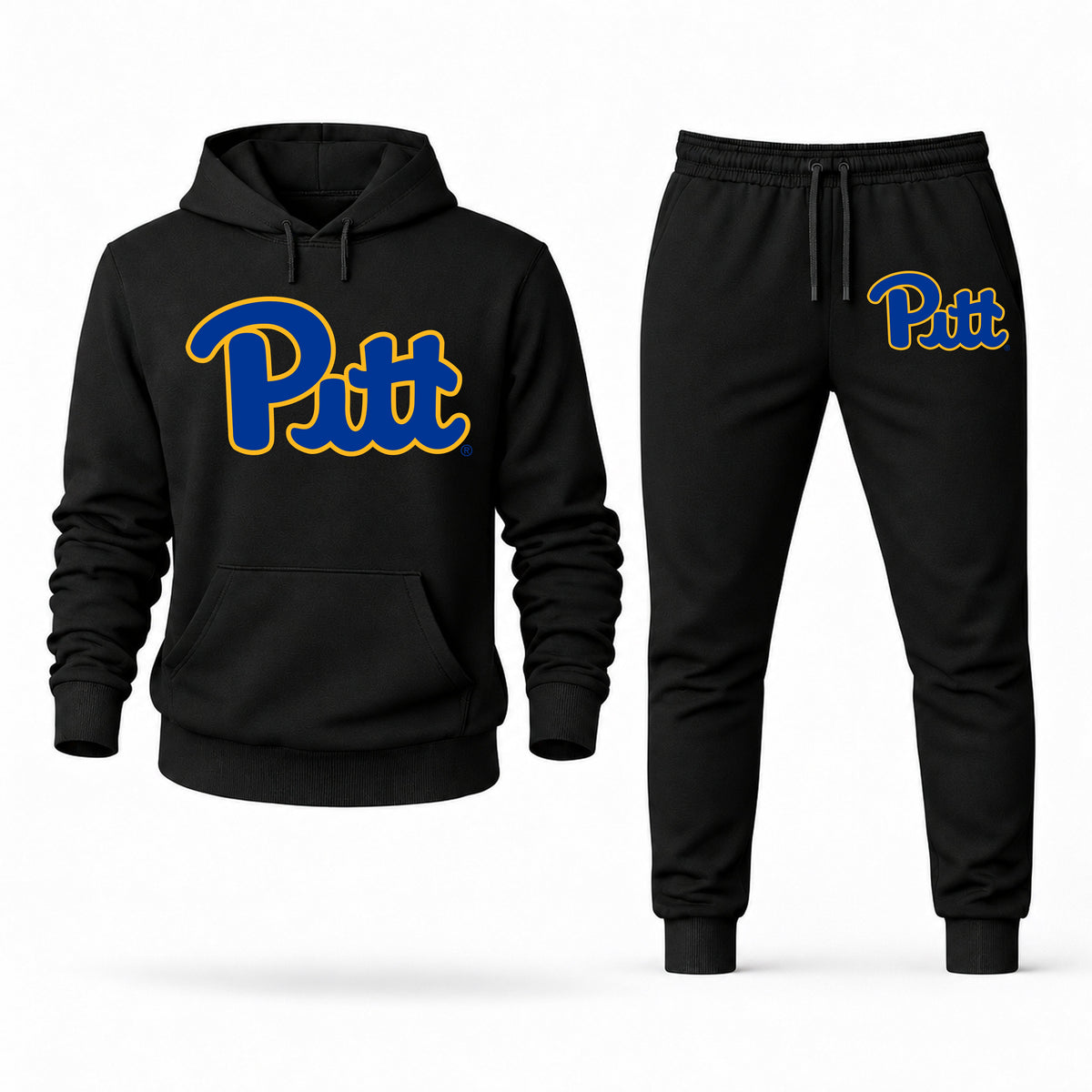 Men's Pittsburgh Hoodie Joggers Set - Black digital placement mockup