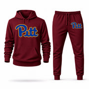 Men's Pittsburgh Hoodie Joggers Set - Burgundy digital placement mockup