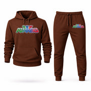 Men's PJ Masks Hoodie Joggers Set - Brown digital placement mockup