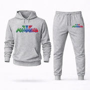 Men's PJ Masks Hoodie Joggers Set - Grey digital placement mockup