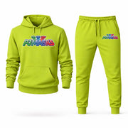 Men's PJ Masks Hoodie Joggers Set - Lime Green digital placement mockup