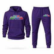 Men's PJ Masks Hoodie Joggers Set - Purple digital placement mockup