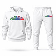 Men's PJ Masks Hoodie Joggers Set - White digital placement mockup
