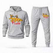 Men's Pluto Hoodie Joggers Set - Grey digital placement mockup