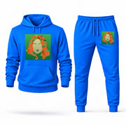 Men's Poison Ivy Hoodie Joggers Set - Azure digital placement mockup