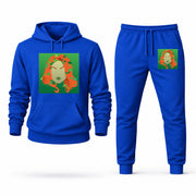 Men's Poison Ivy Hoodie Joggers Set - Blue digital placement mockup