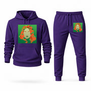Men's Poison Ivy Hoodie Joggers Set - Purple digital placement mockup