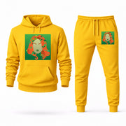 Men's Poison Ivy Hoodie Joggers Set - Yellow digital placement mockup