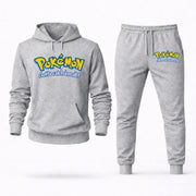 Men's Pokemon Hoodie Joggers Set - Grey digital placement mockup