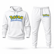 Men's Pokemon Hoodie Joggers Set - White digital placement mockup