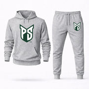 Men's Portland State Hoodie Joggers Set - Grey digital placement mockup