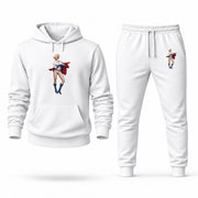 Men's Power Girl Hoodie Joggers Set - White digital placement mockup