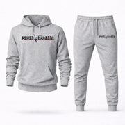 Men's Power Rangers Hoodie Joggers Set - Grey digital placement mockup