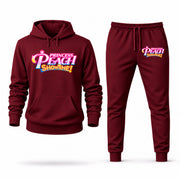 Men's Princess Peach Hoodie Joggers Set - Burgundy digital placement mockup