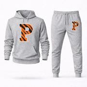 Men's Princeton Hoodie Joggers Set - Grey digital placement mockup