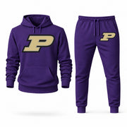 Men's Purdue Hoodie Joggers Set - Purple digital placement mockup