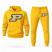 Men's Purdue Hoodie Joggers Set - Yellow digital placement mockup