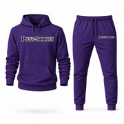Men's Puss in Boots Hoodie Joggers Set - Purple digital placement mockup