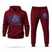 Men's Queens (NC) Hoodie Joggers Set - Burgundy digital placement mockup