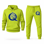 Men's Queens (NC) Hoodie Joggers Set - Lime Green digital placement mockup