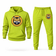 Men's Quinnipiac Hoodie Joggers Set - Lime Green digital placement mockup