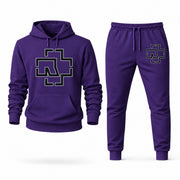 Men's Rammstein Hoodie Joggers Set - Purple digital placement mockup
