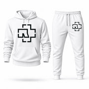 Men's Rammstein Hoodie Joggers Set - White digital placement mockup