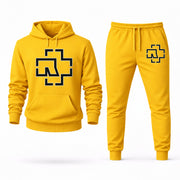 Men's Rammstein Hoodie Joggers Set - Yellow digital placement mockup