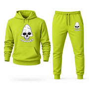 Men's Ramones Hoodie Joggers Set - Lime Green digital placement mockup