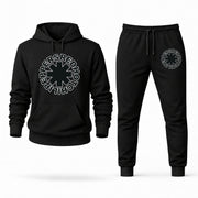 Men's Red Hot Chili Peppers Hoodie Joggers Set - Black digital placement mockup