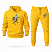 Men's Regular Show Hoodie Joggers Set - Yellow digital placement mockup