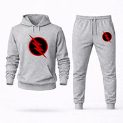 Men's Reverse-Flash Hoodie Joggers Set - Grey digital placement mockup