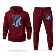 Men's Rhode Island Hoodie Joggers Set - Burgundy digital placement mockup