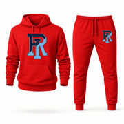 Men's Rhode Island Hoodie Joggers Set - Red digital placement mockup
