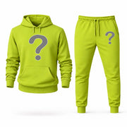Men's Riddler Hoodie Joggers Set - Lime Green digital placement mockup