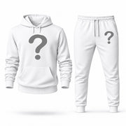 Men's Riddler Hoodie Joggers Set - White digital placement mockup