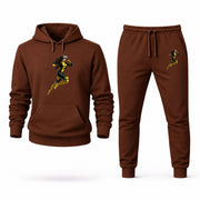 Men's Rogue Hoodie Joggers Set - Brown digital placement mockup
