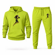 Men's Rogue Hoodie Joggers Set - Lime Green digital placement mockup