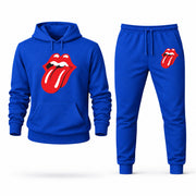 Men's Rolling Stones Hoodie Joggers Set - Blue digital placement mockup
