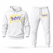 Men's Rugrats Hoodie Joggers Set - White digital placement mockup