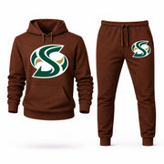 Men's Sacramento State Hoodie Joggers Set - Brown digital placement mockup