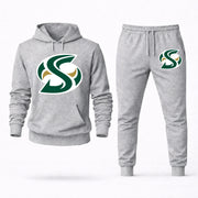 Men's Sacramento State Hoodie Joggers Set - Grey digital placement mockup