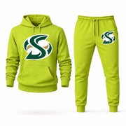 Men's Sacramento State Hoodie Joggers Set - Lime Green digital placement mockup