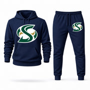 Men's Sacramento State Hoodie Joggers Set - Navy digital placement mockup